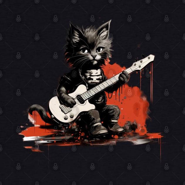 Solo Guitar Rocker cat by VelvetEasel